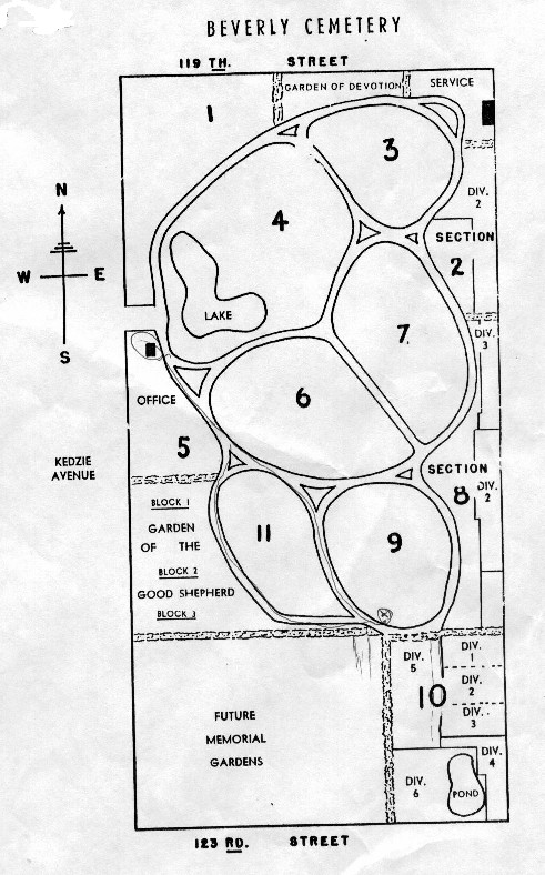 Beverly Cemetery Map